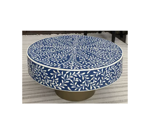 Table décorative en incrustation d'os Meubles de maison Décoration intérieure en incrustation d'os Table basse ronde Table d'appoint Tiroir de meubles de salon - Product Image 1