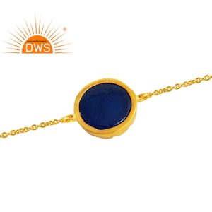 Blue Aventurine Gemstone <b>Bracelet</b> Jewelry Supplier Hot Selling 14k Gold Plated Silver <b>Girls</b> <b>Bracelet</b> Jewelry - Product Image 2
