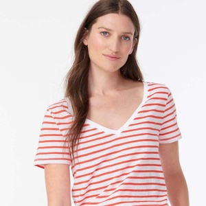Camisetas de Manga Corta con Cuello en V para Mujer, Personalizadas al por Mayor, 100% Algodón, Unisex, Blancas, Transpirables y Ecológicas - Product Image 5