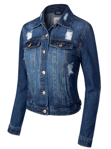 100 % Denim Women Jacket New Style Wholesale OEM Customized Denim Jacket - Product Image 2
