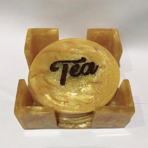 HANDMADE Stand Resin Coffee Tea Coaster ENGRAVING COASTER sets resin coaster set high quality acrylic set high - Product Image 4