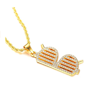 Colgante de Diamantes con Símbolo de Dólar Estilo Hip Hop |   Colgante de Diamante Redondo de Corte Brillante en Oro Amarillo de 10K para Hombre, Joyería de Lujo para Streetwear - Product Image 2