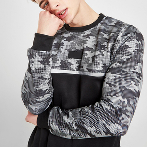 New Men Fitted <b>Plain</b> <b>Sweatshirt</b> Custom Wholesale Cotton Polyester Blend Tech Fleece Pullover - Product Image 5