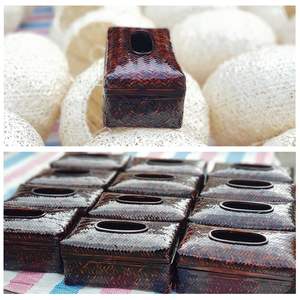 Vietnamita aceite pintado caja-caja de papel tisú de cestas de almacenamiento de - Product Image 3