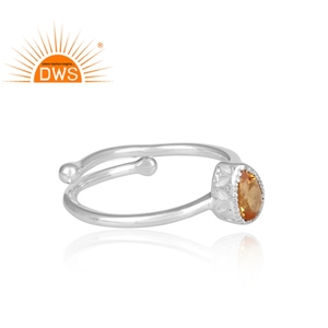 Glossy Natural Citrine Gemstone Stackable <b>Ring</b> <b>Indian</b> 925 Sterling Silver Jewelry Manufacturer - Product Image 3