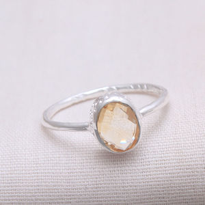 Artistry colección 925 plata esterlina citrino piedras preciosas clásico hecho a mano forma ovalada anillos joyería proveedor de joyería - Product Image 2