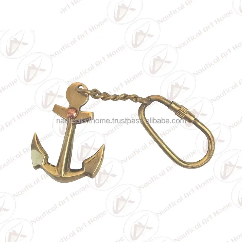 Brass Keychain Anchor - Anchor Key Chain - Nautical Brass Anchor Keyring - Keychain & Keyring by Nautical Art Home - NAH13054