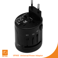 Adaptor Daya Universal Internasional Berkualitas Tinggi UPA02 dengan 1 Stopkontak, Merek Dapat Disesuaikan, Asal Cina, Bergaransi