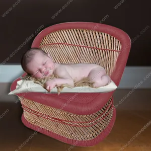 Penjualan Terbaik Kain Tenun Tangan Oval Boks Bayi Kayu Alat Peraga Bayi Fotografi Boks Bayi Seprai Dipasang 0 Sampai 3 Tahun