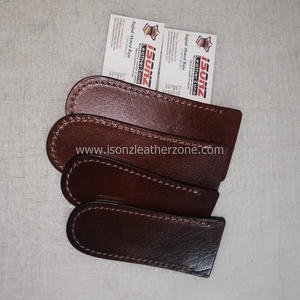 Funda de cuchillo de cuero personalizable ISONZ para hoja de Damasco, caza duradera y supervivencia, compatible con OEM y ODM - Product Image 1