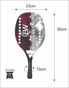 Raquetas de Tenis Playa con Cara de 20 mm, Peso de 310-330 g, Longitud de 50 cm, Empuñadura de Fibra de Carbono, Red de Fibra de Vidrio y Carbono - Product Image 1