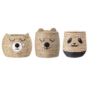 Water hyacinth wicker animal-shaped baskets with customized designs from Vietnam
