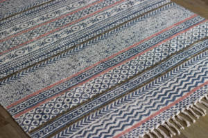 Hecho a mano impreso indio de las alfombras de algodón Boho alfombras para sala - Product Image 5