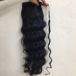 Queue de cheval à clipser en cheveux vierges vietnamiens de qualité supérieure, origine Nasa Hair, cuticules intactes, vente en gros, prête à l'emploi, noir ombré - Product Image 6