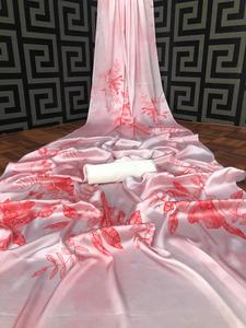 Nouveauté Saree, vêtements de soirée pour femmes, vêtements de mariage en Georgette, soie brodée, Sari de travail avec chemisier - Product Image 3