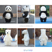 2.6m/3m grande scène Performance adulte gonflable blanc ours polaire mascotte Costume portable marche ours polaire Cartoon Costumes