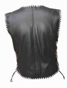 Chaleco de cuero genuino para motorista, de cuero grueso, para moto - Product Image 3