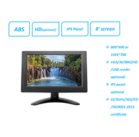 Nouveau prix bas, moniteur LCD TFT 8 pouces 4:3 avec port TV, rétroéclairage LED, mini téléviseur couleur, utilisation sur ordinateur de bureau, compatible réalité virtuelle