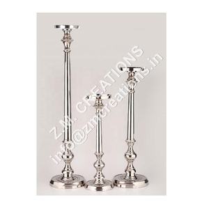 Bougeoir en aluminium argenté haut de gamme fait à la main pour la fête de Noël mariage hôtel ou maison salon décoration - Product Image 1