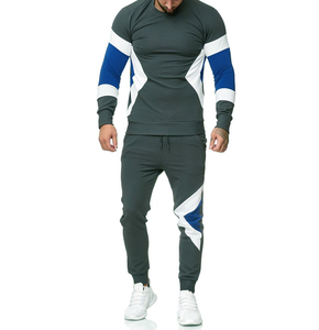 Tracksuit jogging home men's set Men's Autumn Plaid Printed Zipper Sweat shirt Top Pants Sets Sports Suit Tracksuit - Product Image 3