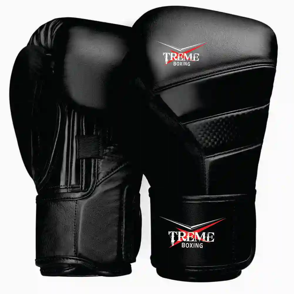 Luvas de kickboxing para treinamento e boxe, luvas de couro genuíno para aceitar seu logotipo pessoal oem