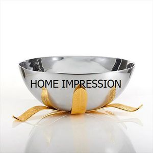 Nouveau Design Unique Vaisselle Alimentaire Bol De Service En Métal Plaqué Or Bol Martelé Avec Bols De Base En Bois À Des Prix Compétitifs - Product Image 2