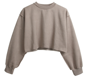 เสื้อครอปแขนยาวแบบสวมศีรษะสำหรับผู้หญิง,เสื้อครอปแขนยาวพิมพ์ลายแบบธรรมดาเซ็กซี่ - Product Image 4