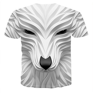 T-shirt pour homme en coton 100% tricoté à col rond, imprimé numérique 3D, respirant, de haute qualité, manches courtes, coupe ample, longueur longue - Product Image 4
