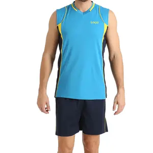 Men Professional Volleyball Suit Shorts & Sleeveless Jersey / Wholesale Volleyball Set Male Sports Uniforms Training Kit