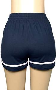 กางเกงขาสั้นสำหรับผู้หญิงแบบแข็งสำหรับเล่นโยคะพร้อมคุณสมบัติป้องกันแบคทีเรียและแห้งเร็วออกแบบเอง - Product Image 4