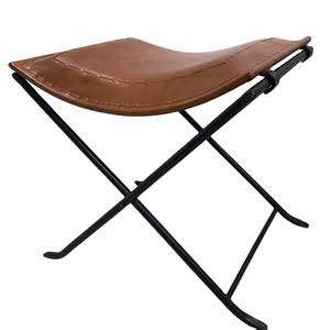 Leather Stool, Folding Stool Melton Barstool Leather Butterfly Stool <b>Chairs</b> - Product Image 1