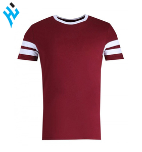 Camiseta deportiva de manga corta para hombre, camisa con estampado personalizado, transpirable, 100% de algodón pesado, color marrón, con Panel de contraste - Product Image 3