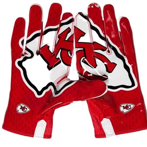 Gants de receveur de football américain personnalisés avec cuir synthétique, logo et design personnalisés pour des performances améliorées, protection sportive - Product Image 1