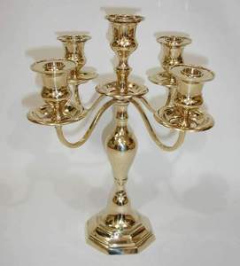 Antique Brass <b>Candelabra</b> Embossed for Weddings Occasion - Product Image 6