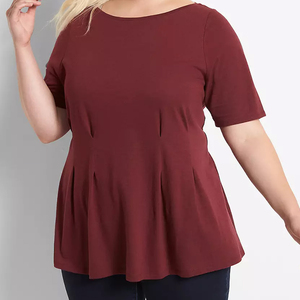 T-shirt d'entraînement pour femme avec logo personnalisé uni surdimensionné à séchage rapide en coton polyester soie grande taille longueur short pour le printemps automne - Product Image 4
