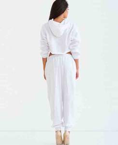 Ensemble de survêtement personnalisé deux pièces pour femme, style streetwear, avec sweat à capuche d'hiver, vente en gros - Product Image 2