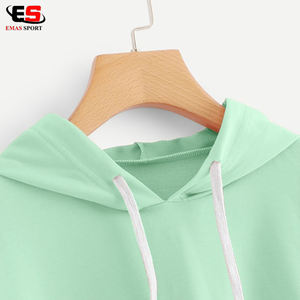 Sweat-shirt à capuche court pour femme, en polaire, écologique, coupe-vent, à capuche, pull court - Product Image 3