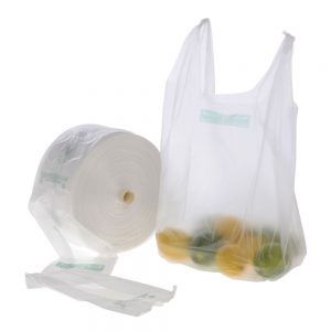 Sac de T-shirt de HDPE sur le rouleau avec le gousset latéral pour l'organisation commode - Product Image 2