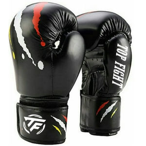 Último diseño Guantes de competición profesional 100% Guantes de boxeo de cuero de vaca con cordones Guantes de boxeo de cierre - Product Image 2