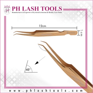 Gold Eyelash Extensionแหนบฐานการออกแบบตัด,Fine Tip Lashแหนบ,ปริมาณแหนบสำหรับขนตาแหนบ - Product Image 5