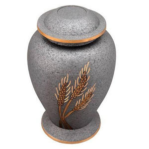 Urna elegante de latón para cremación de trigo para adultos, urna de cremación de latón para cenizas de adultos y mascotas, urnas funerarias - Product Image 1