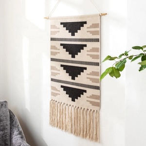 Tapiz de Macramé Tejido a Mano con Lana y Algodón, Adorno con Borlas, Estilo Bohemio Marroquí, Decoración de Pared para el Hogar, Arte DIY - Product Image 2