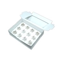 Papier de qualité alimentaire de Taïwan, blanc, avec 12 emplacements pour cupcakes, recyclable, laminé mat, gaufré, pour chewing-gum et chips de pommes de terre