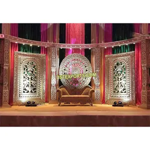 Индийский свадебный сценический набор с полумесяцем, Лондонская мусульманская Свадебная Золотая сценическая установка, Мельбурн, новейшая резная Свадебная сценика из волокна, Великобритания
