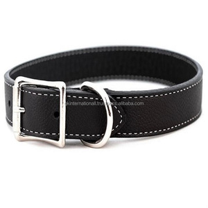 Collier de chien en cuir italien fin et confortable, 3 couleurs variables, rouge noir tan, design personnalisé avec matériel plaqué nickel - Product Image 3