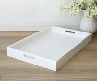 Plateau à thé rectangulaire moderne en laque, personnalisable, écologique, pour le rangement et le service, avec logo personnalisé