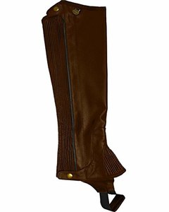 Demi-chaps en cuir véritable marron de qualité supérieure pour hommes et femmes vêtements équestres pour Western Horse Riding Fashion Style - Product Image 1