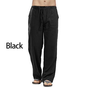 Straight Cotton Linen <b>Trousers</b> Beach Pants for Men Custom Made with High Quality Material Custom Logos and Patches Available - Product Image 6