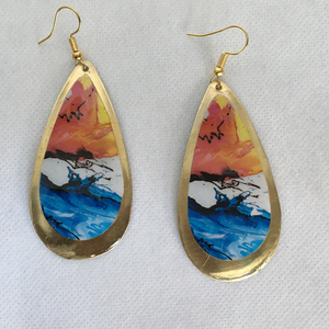 Pegatina de película pegada en latón pendiente superior de moda joyería de moda collar accesorios de joyería de moda mujeres - Product Image 2