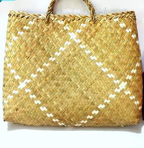 Seagrass <b>Hand</b> <b>Fan</b> <b>Hand</b> <b>Fan</b> with Natural Bamboo, Colorful - Product Image 2